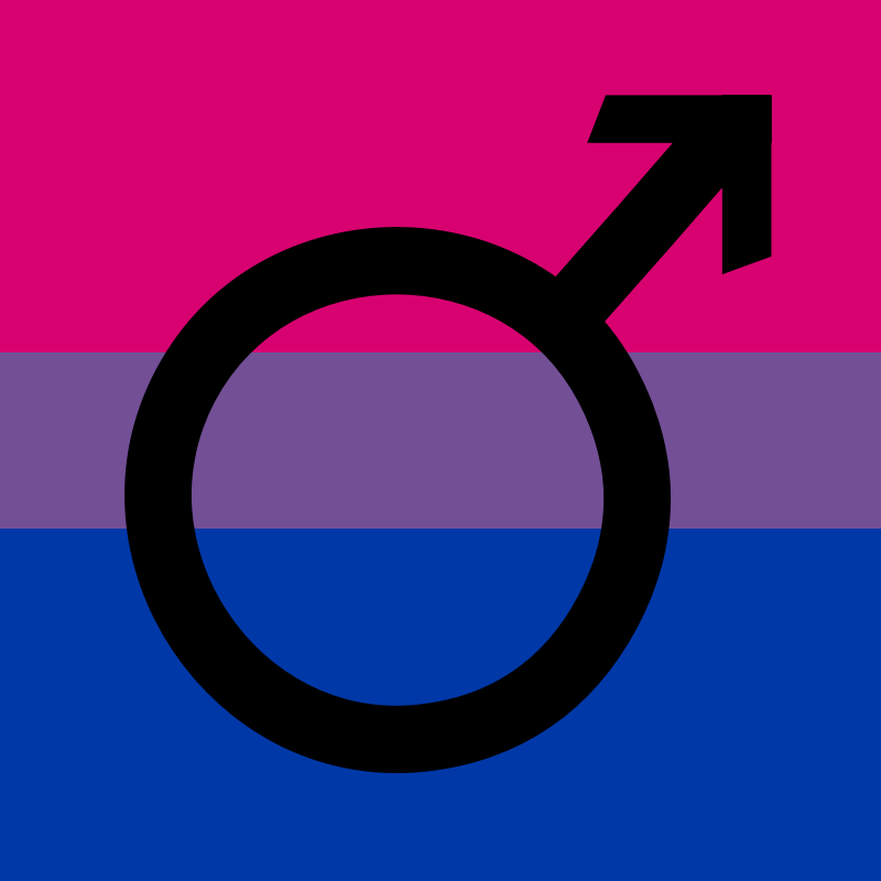 Bisexual male mars symbol in black 