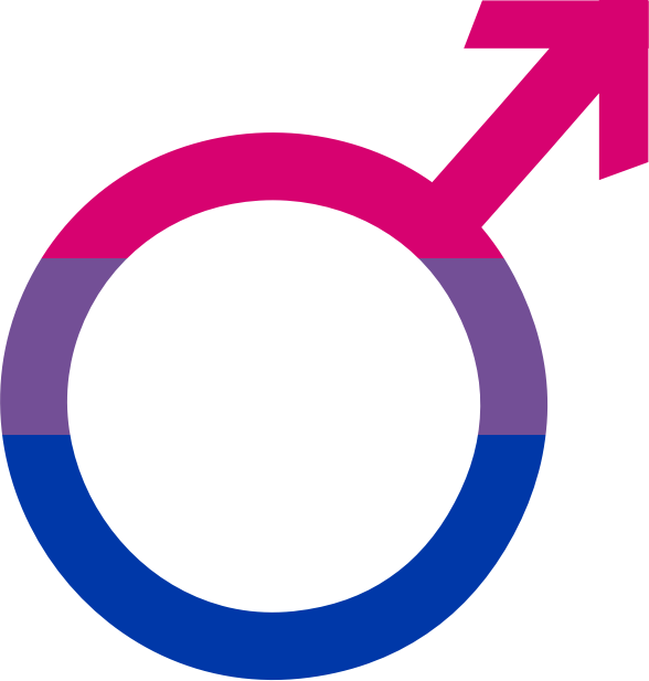 Bisexual pride flag male mars icon 