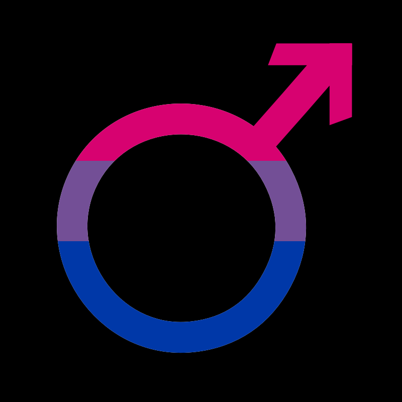 Bisexual pride flag with male symbol 