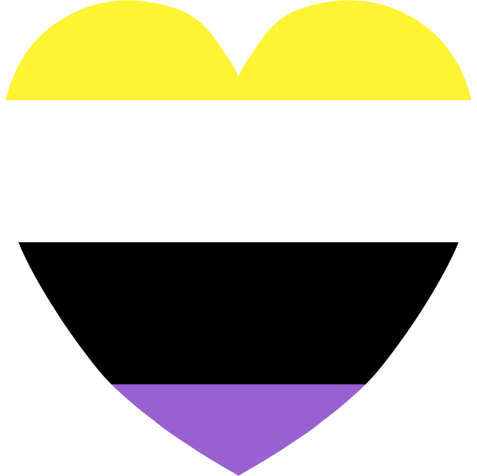 Non-binary pride flag heart
