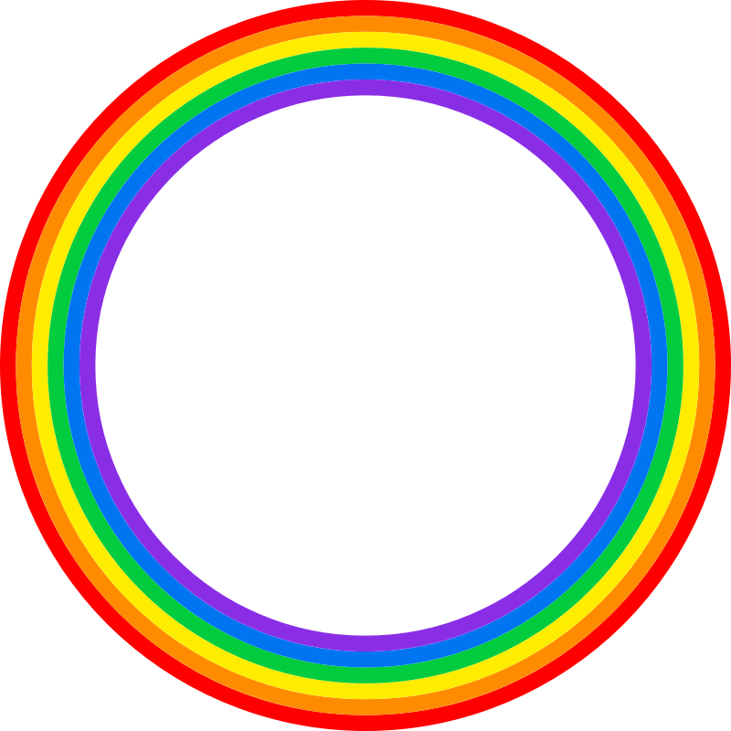 Rainbow pride round frame