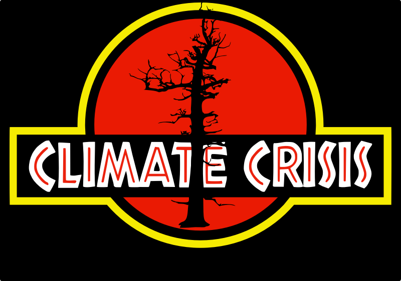 Climate Crisis Jurassic Park apocalypse sign