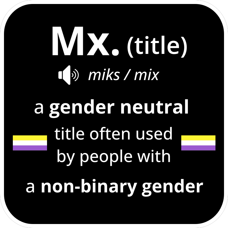 My title is Mx pronounced nonbinary gender identity black