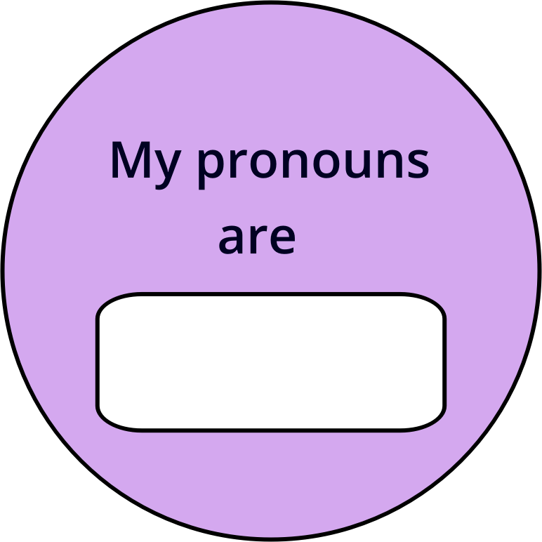 My pronouns are purple blank badge editable