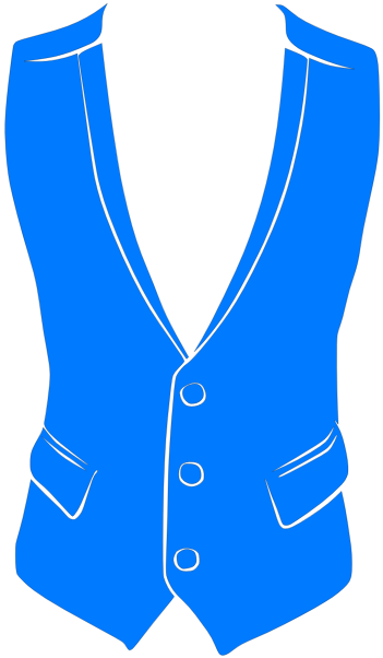 Blue formal waistcoat with white edging