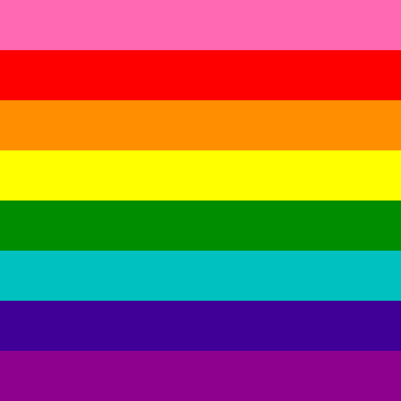 Original LGBT gay pride flag in square with pink