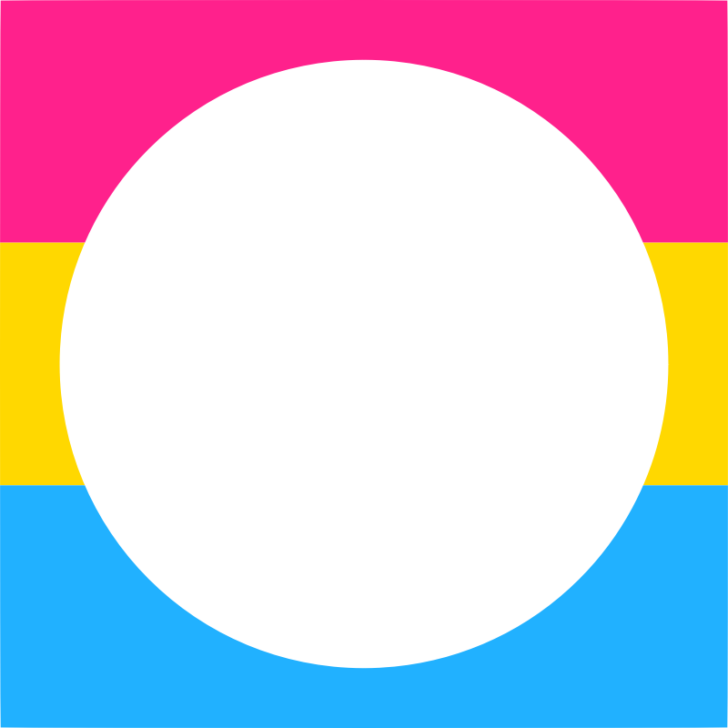 Pansexual pride flag square profile frame or border 