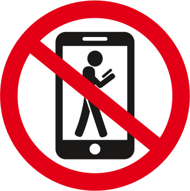 Turn cell phones off or no selfies sign