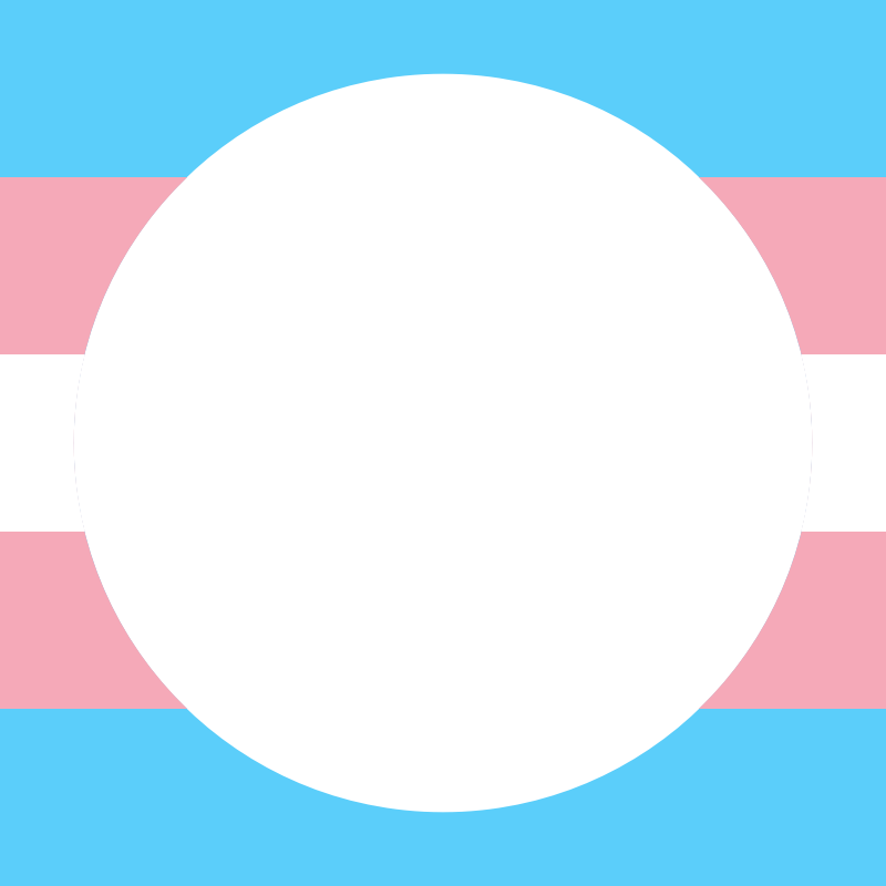 Transgender pride round border on square