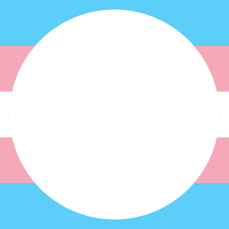 Transgender pride flag thin round border frame 