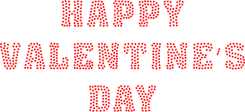 Happy Valentines Day Typography Hearts