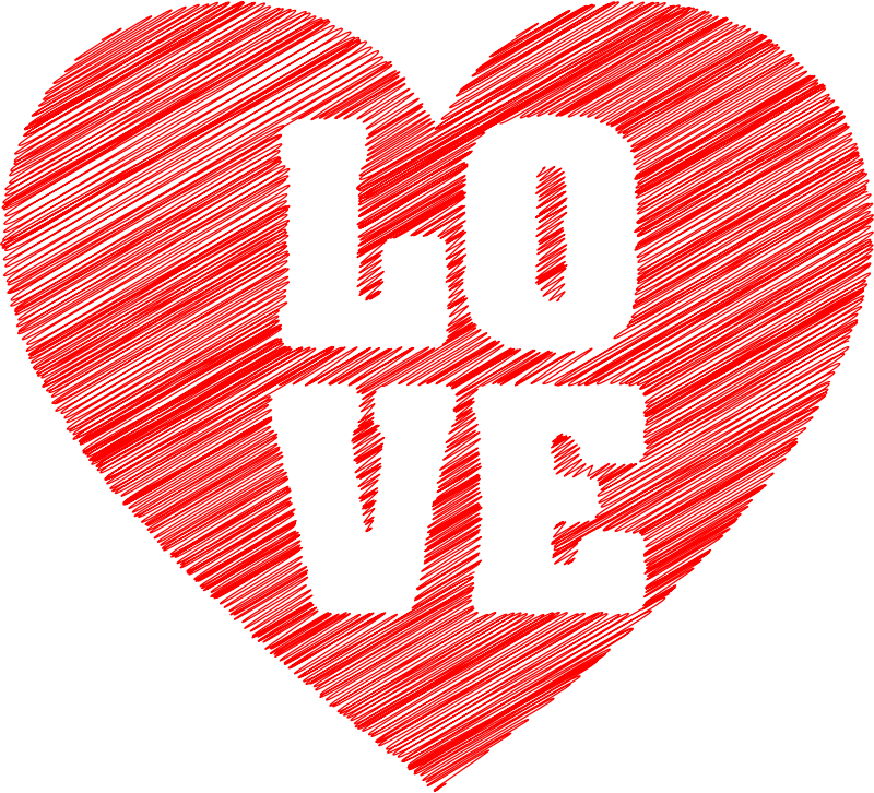 Love Heart Typography Scribble II