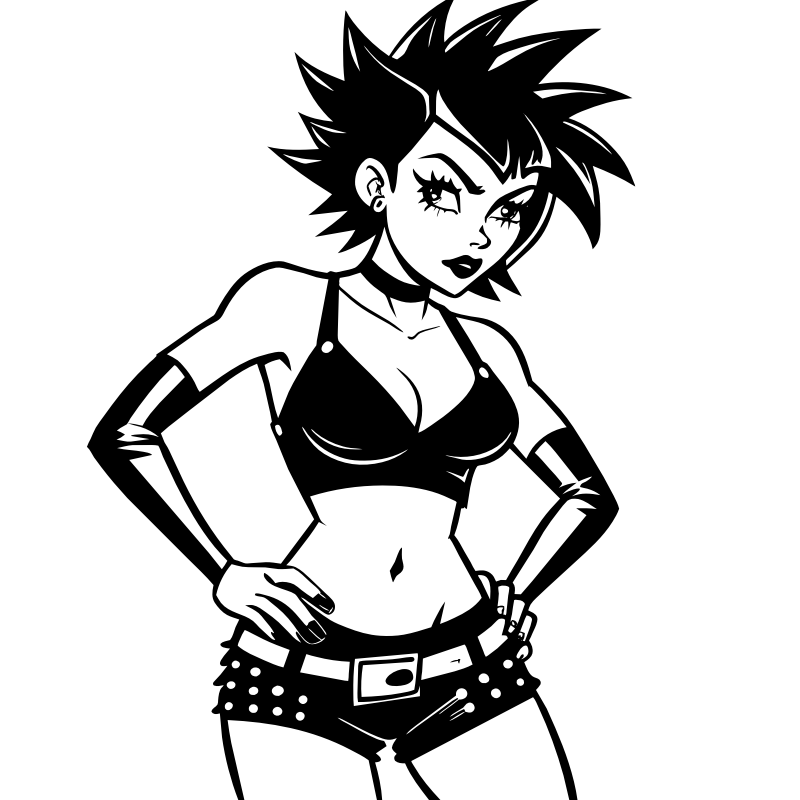 Cartoon punk girl