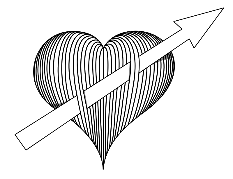 line HEART + ARROW