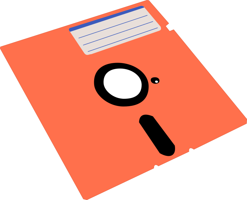 Orange 5.25 Floppy Disc