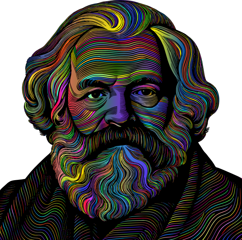 AL Generated Karl Marx Portrait Polyprismatic