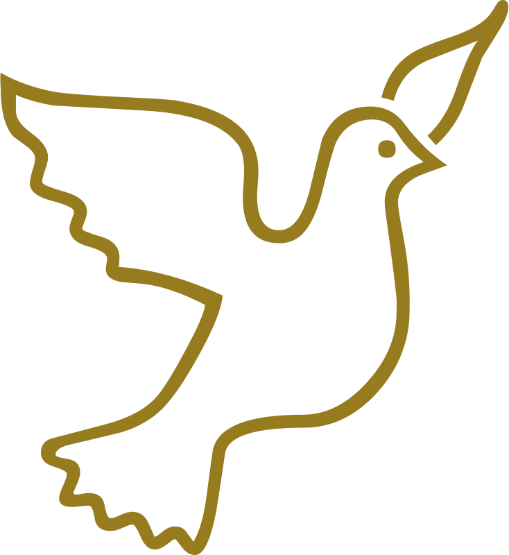 Golden dove outline