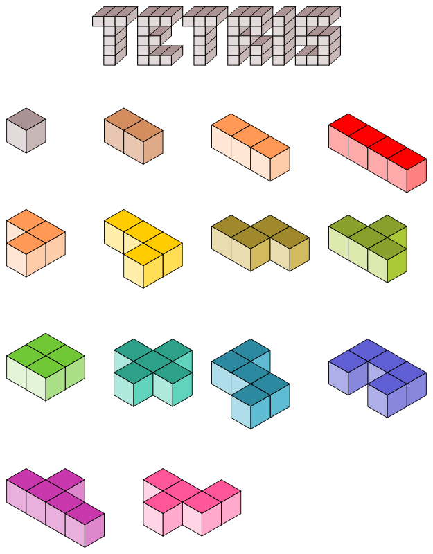 3D Tetris blocks
