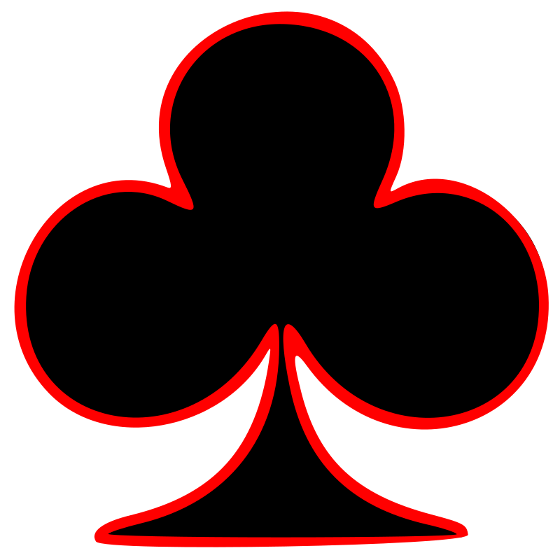 Clipart Outlined Club Playing Card Symbol