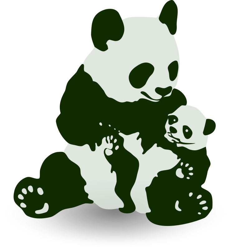 Clipart - Panda & Baby Panda