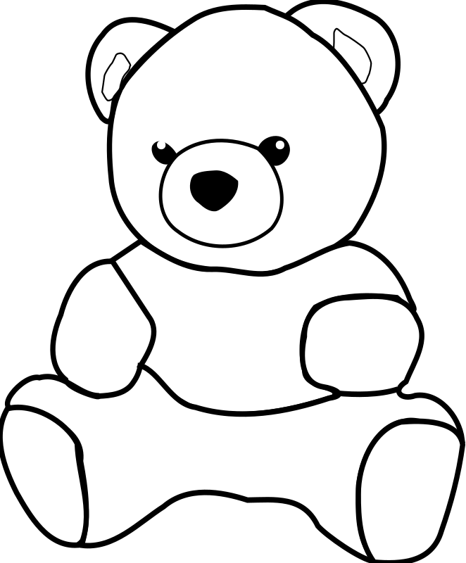 clipart teddy bear black and white - photo #41