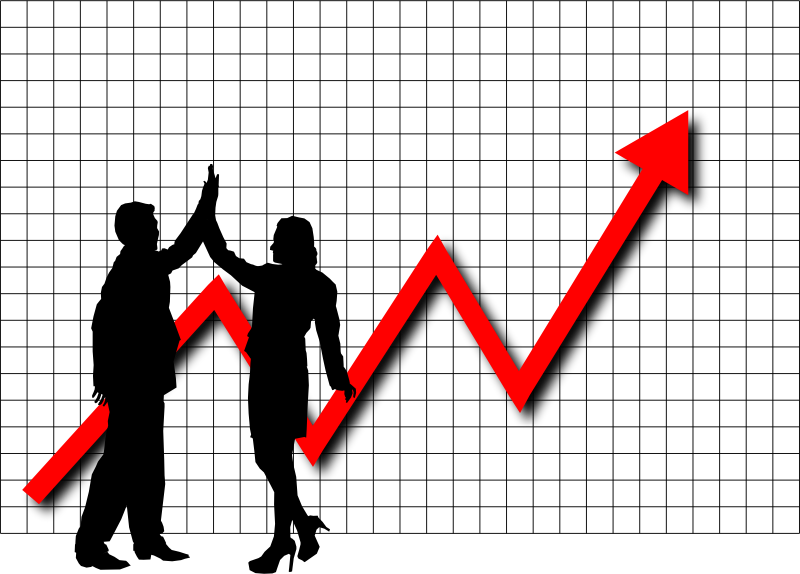 Profit High Five Graph by simpletutorials.net - 
This shows to business people doing a high five in front of a profit graph curve sitting on a vertical horizontal grid. The graph basically shows a common depiction of what an ideal profit would be for a company or business.

profit, high five, business people, curve, income, business income, high five,  graph, grid, profit, business, celebration, corporate, Corporation