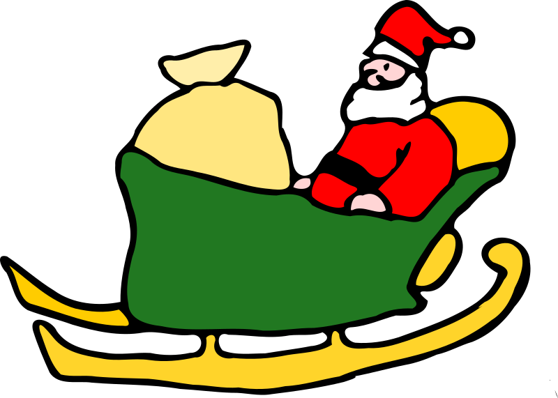 clipart santa in sleigh - photo #43