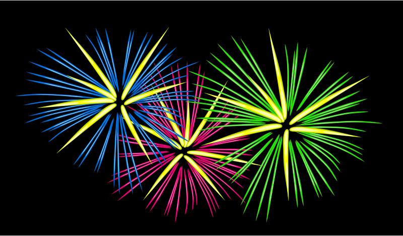 Fireworks by Gerald_G - celebration, clip art, clipart, fireworks, night, party, 