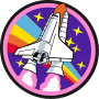 Clipart - Rainbow Rocket! - shuttle