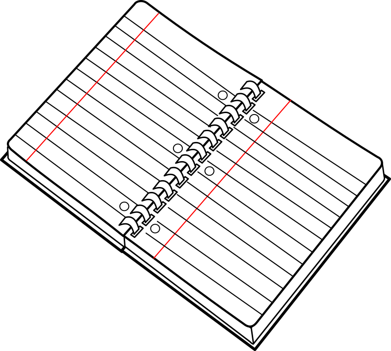 cahier spirale ouvert / open spiral notebook