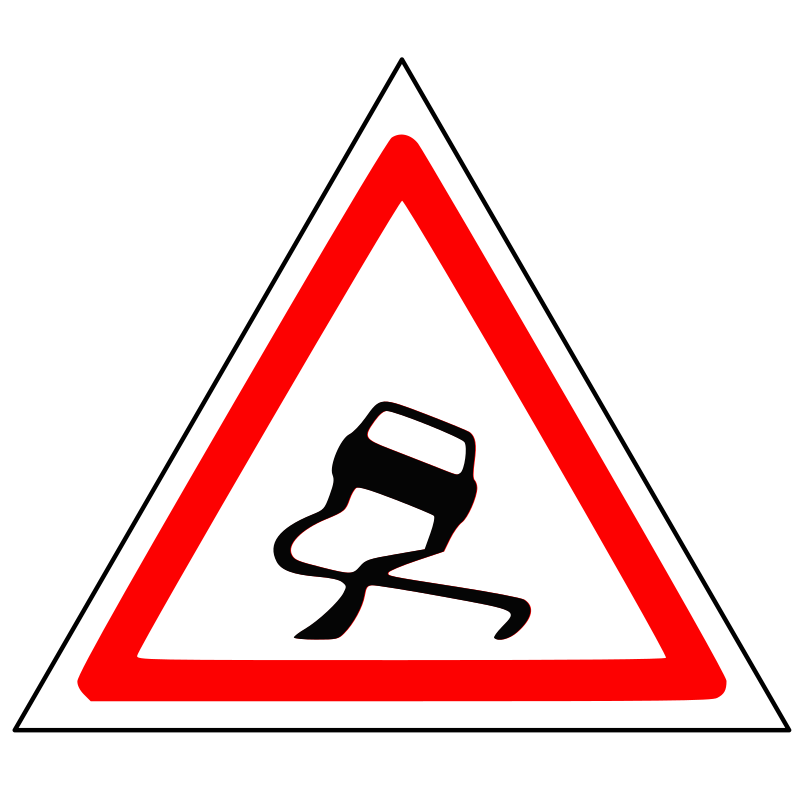 Warning Sliding Car Roadsign