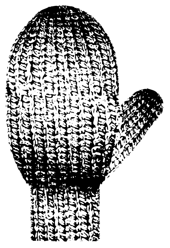 Mitten With Knitted Texture
