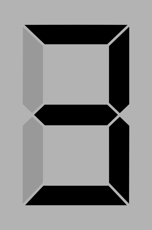 Seven segment display gray 3