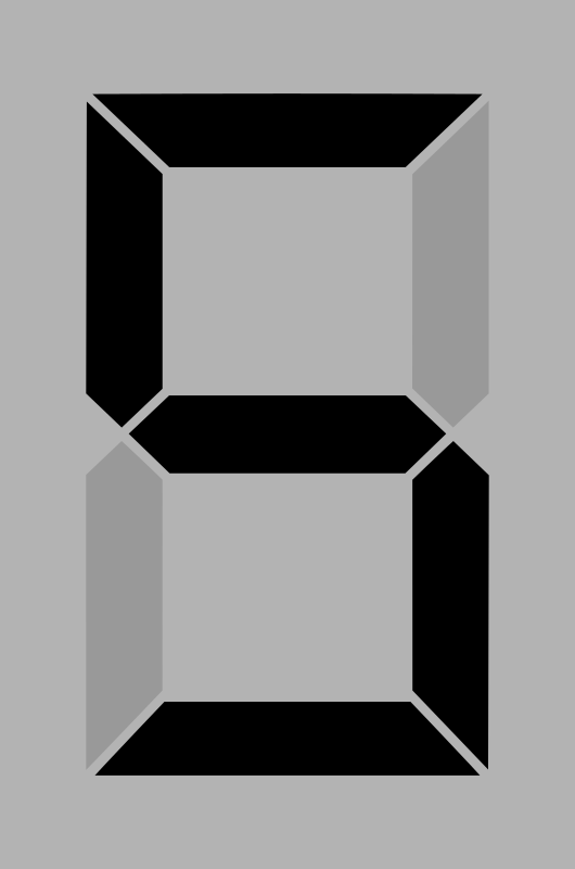 Seven segment display gray 5