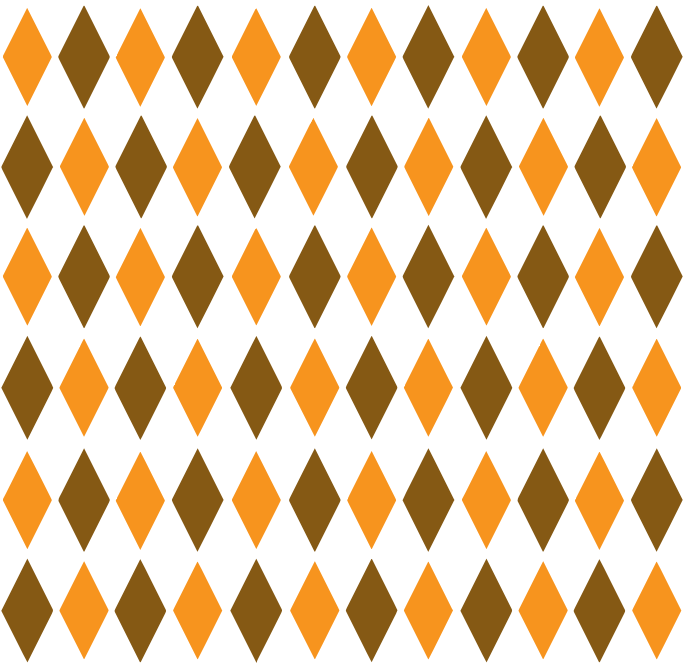 Brown & Orange Retro Diamond Pattern 1