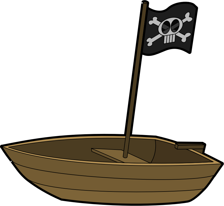 Pirate Boat with Pirate Flag