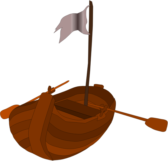 A pirate rowboat