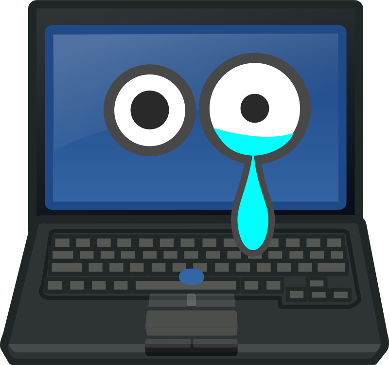 Laptop Crying Eye Contact