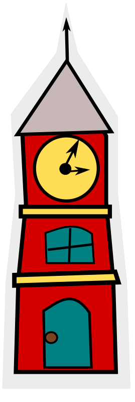 cartoon-tower with a clock