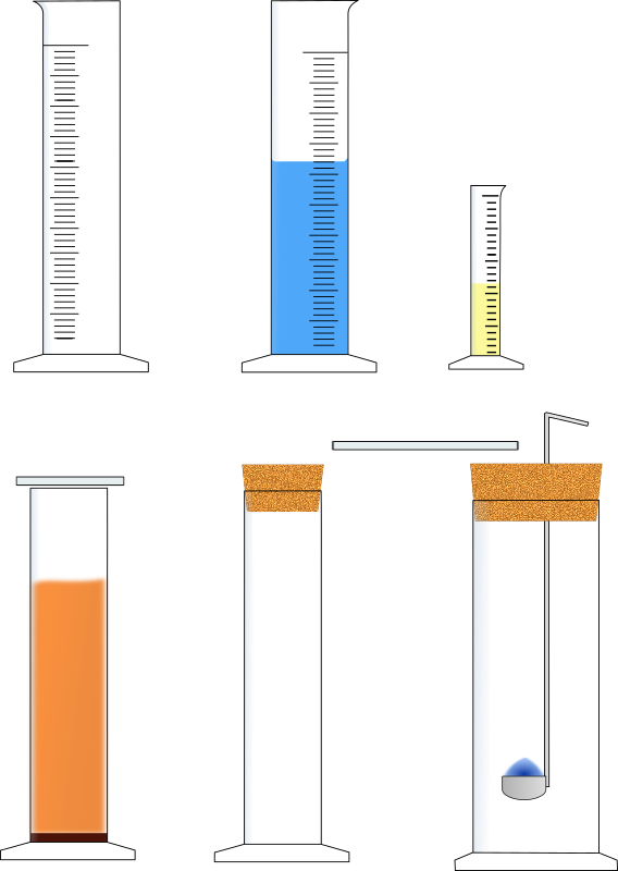Stand- und Meßzylinder erweitert / Measuring cylinder with equipment