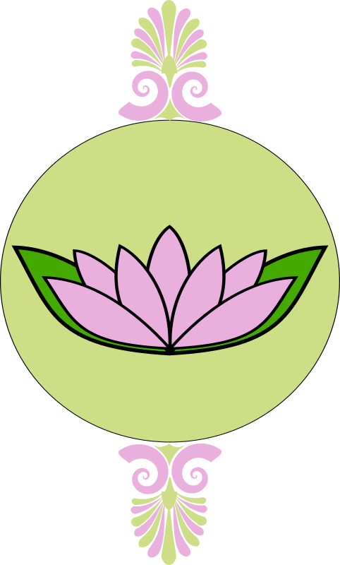 Lavender and green frame with lotus
