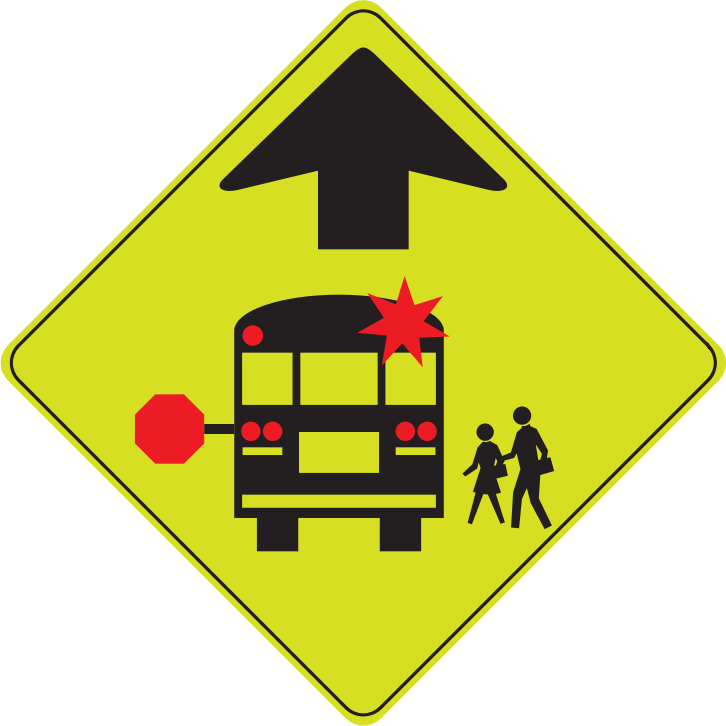 School Bus Stop Ahead