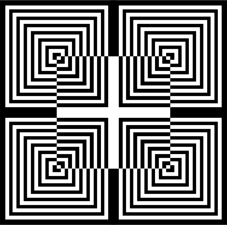 3D optical illusion with inverted squares