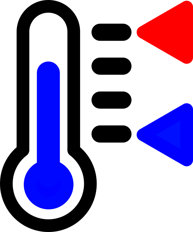 Thermometer icon with min/max indicator