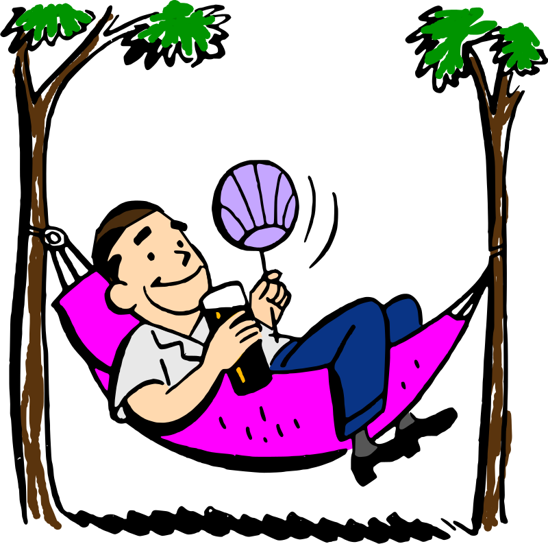 Man in hammock (colored)