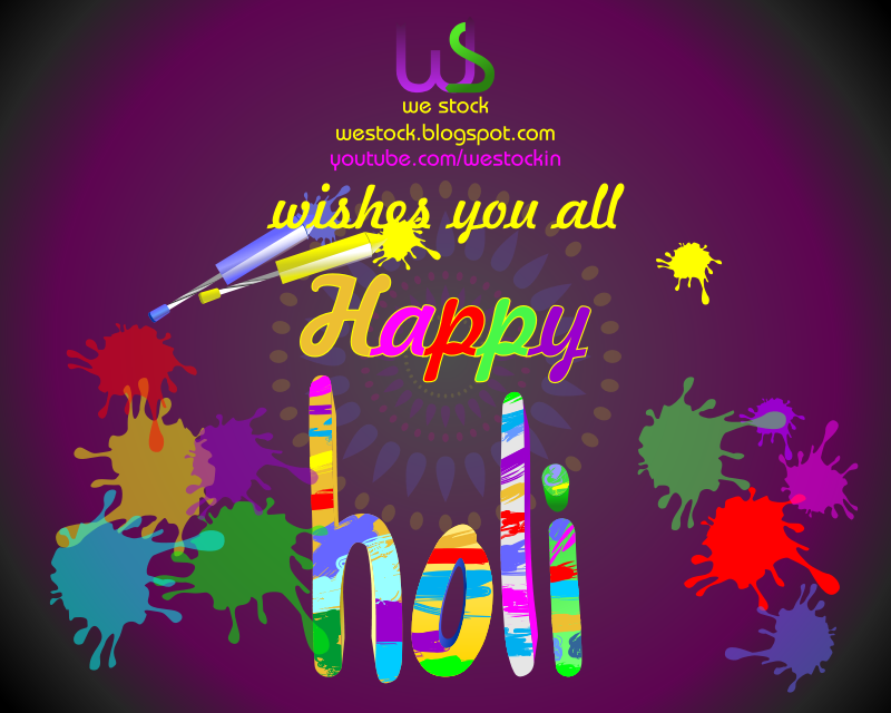 Happy Holi Wishes in Brush Painting Style