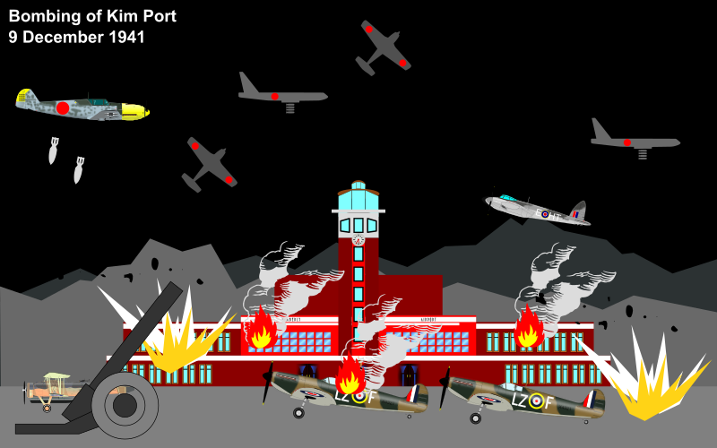 Japanese attack on Kim Port