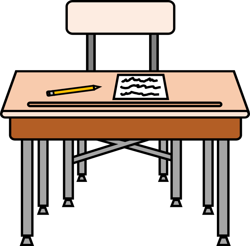 Empty seat with a worksheet