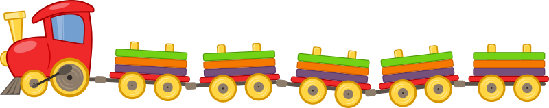 Toy train with 5 wagons