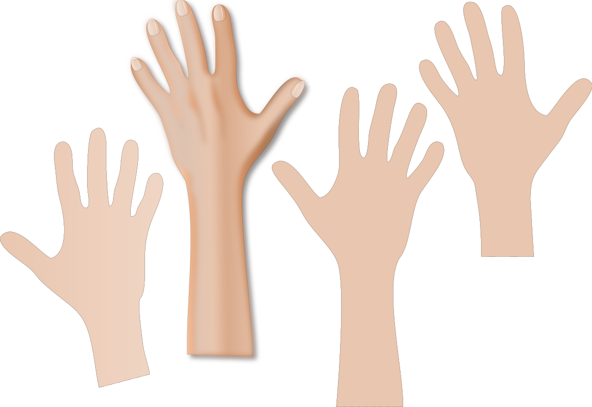 Hands reaching (with skin color)